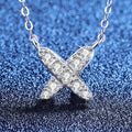 [Elowen]MODERN X-SHAPE PAVÉ MOISSANITE NECKLACE