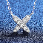 [Elowen]MODERN X-SHAPE PAVÉ MOISSANITE NECKLACE