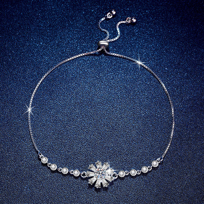 [Elowen]RADIANT ICY CRYSTAL SUNFLOWER MOISSANITE BRACELET