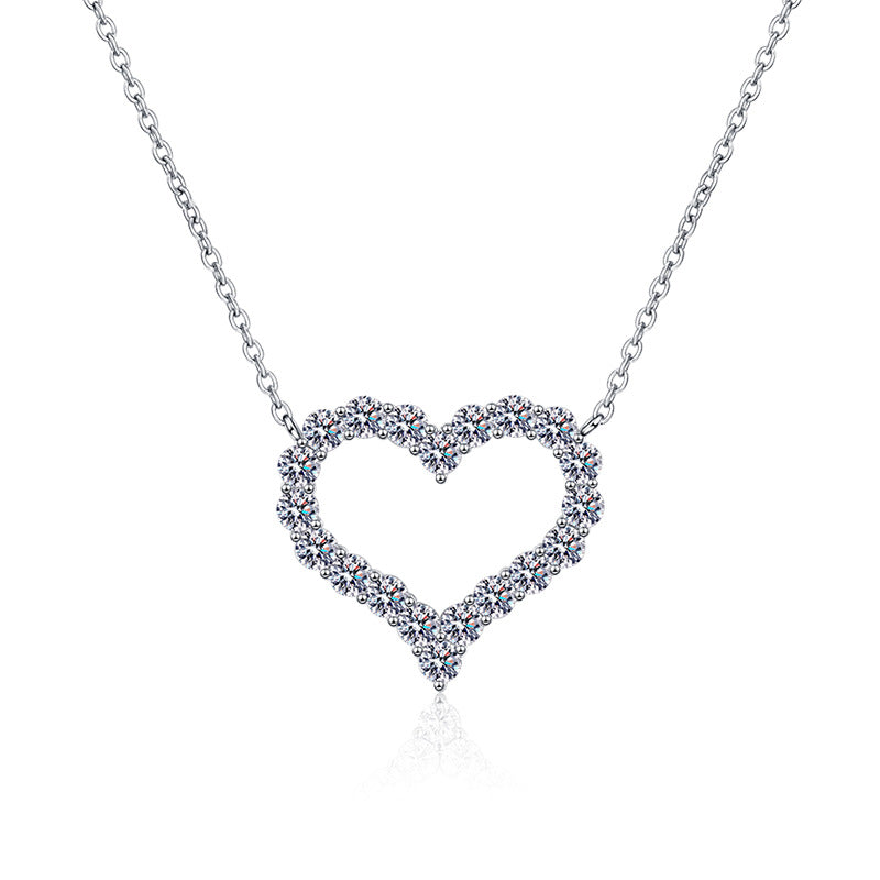 [Elowen]ROMANTIC HEART MOISSANITE PENDANT NECKLACE