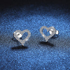 [Elowen]SPARKLING HEART-SHAPED MOISSANITE STUD EARRINGS