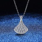 [Elowen]ELEGANTE FÄCHERFÖRMIGE MOISSANIT-ANHÄNGERKETTE