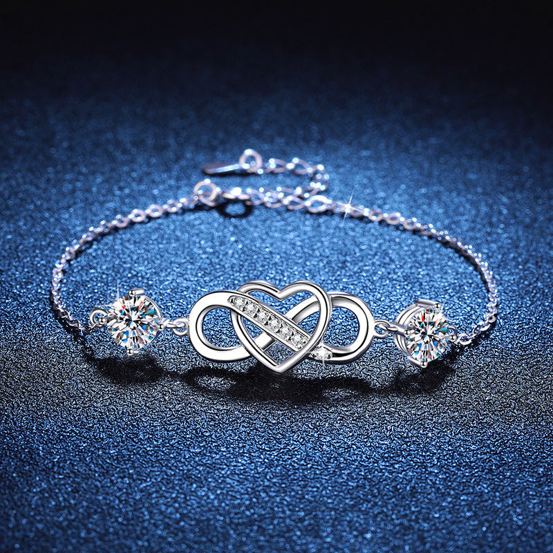 [Elowen]DOUBLE-STONE "LOVE LINK" MOISSANITE BRACELET