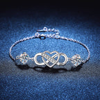 [Elowen]DOUBLE-STONE "LOVE LINK" MOISSANITE BRACELET