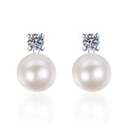 [Elowen]ELEGANT NATURAL PEARL & MOISSANITE DROP EARRINGS
