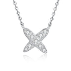 [Elowen]MODERN X-SHAPE PAVÉ MOISSANITE NECKLACE