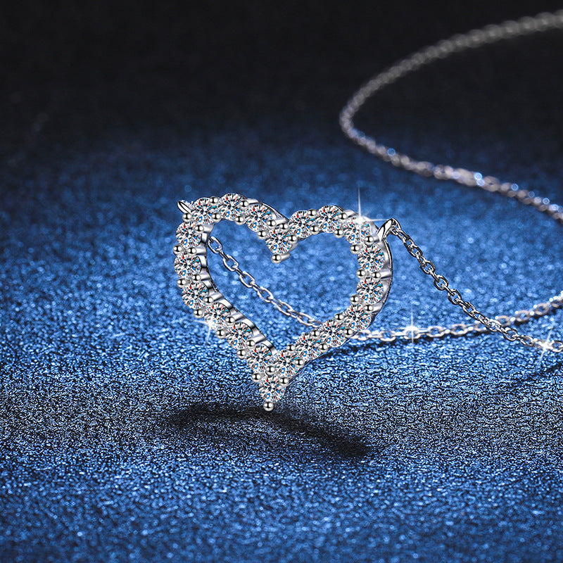 [Elowen]ROMANTIC HEART MOISSANITE PENDANT NECKLACE