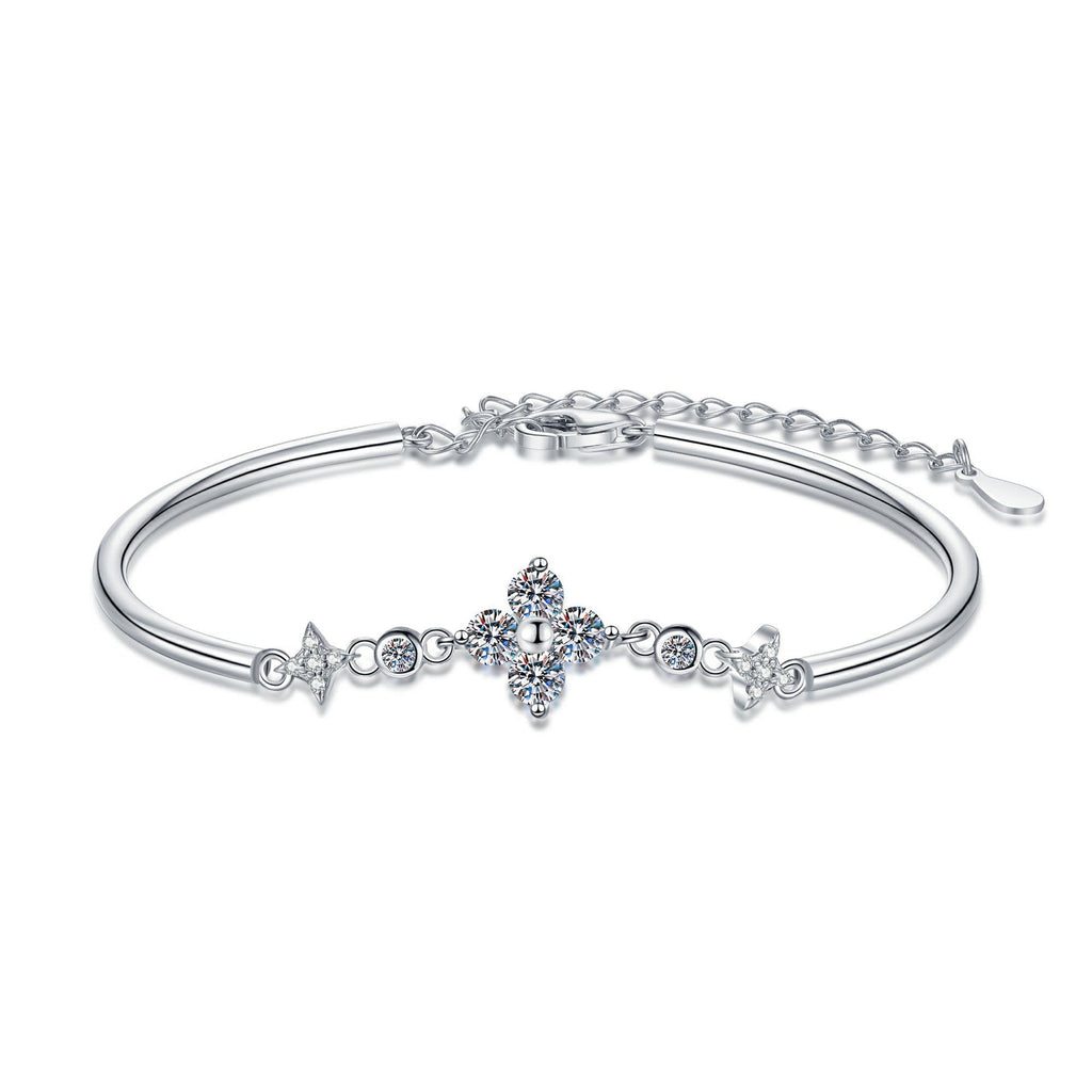 [Elowen]CLOVER & TWIN-STAR MOISSANITE BRACELET