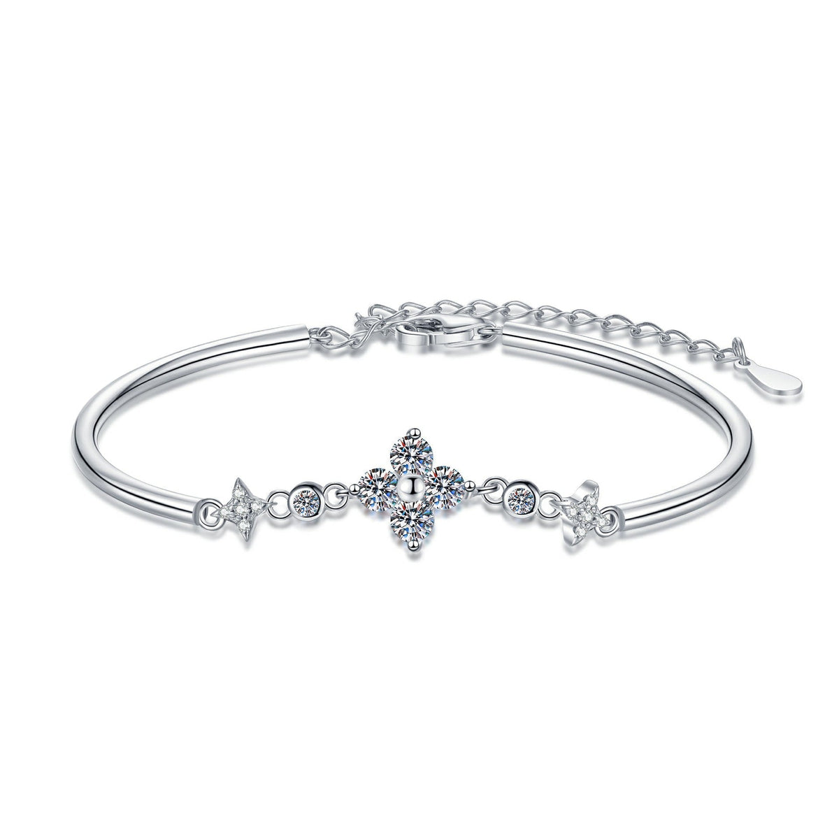 [Elowen]CLOVER & TWIN-STAR MOISSANITE BRACELET