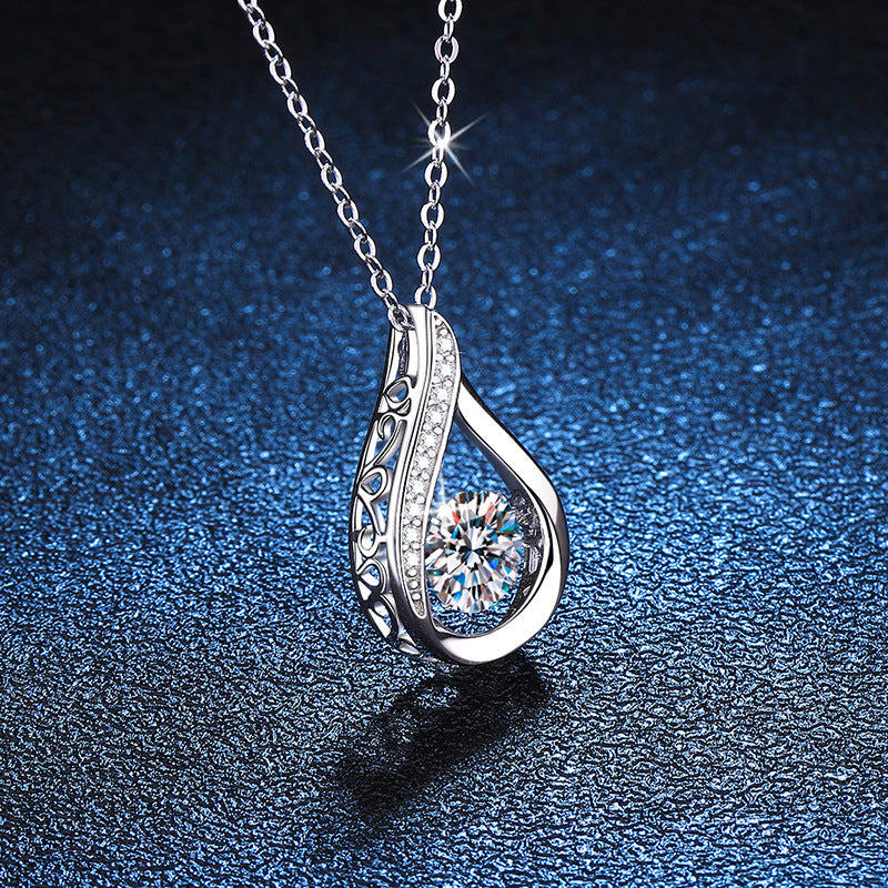 [Elowen]DANCING WATER DROP MOISSANITE-HALSKETTE