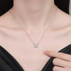 [Elowen]MODERN X-SHAPE PAVÉ MOISSANITE NECKLACE