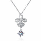 [Elowen]ROYAL FLEUR-DE-LIS MOISSANITE PENDANT NECKLACE