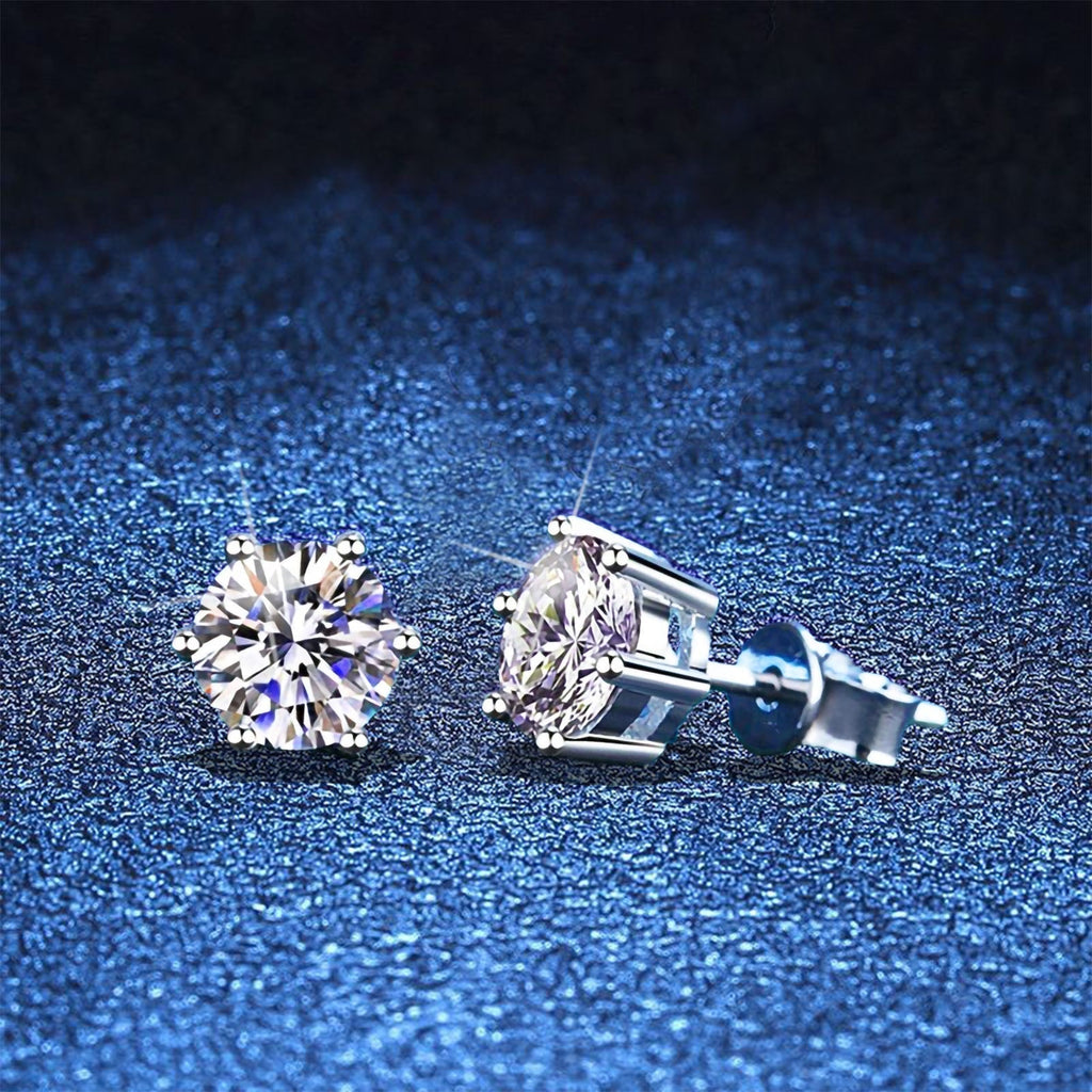 [Elowen]SIX-PRONG MOISSANITE EARRINGS