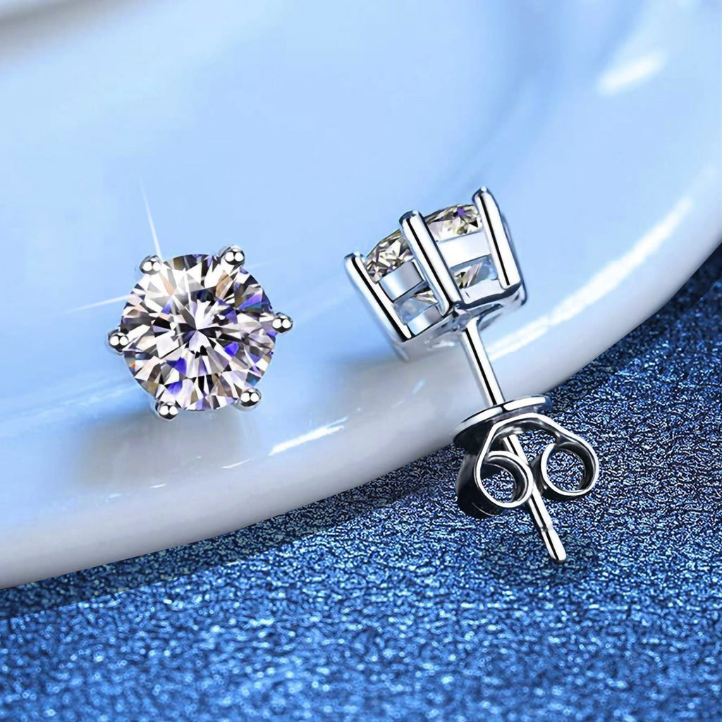 [Elowen]SIX-PRONG MOISSANITE EARRINGS