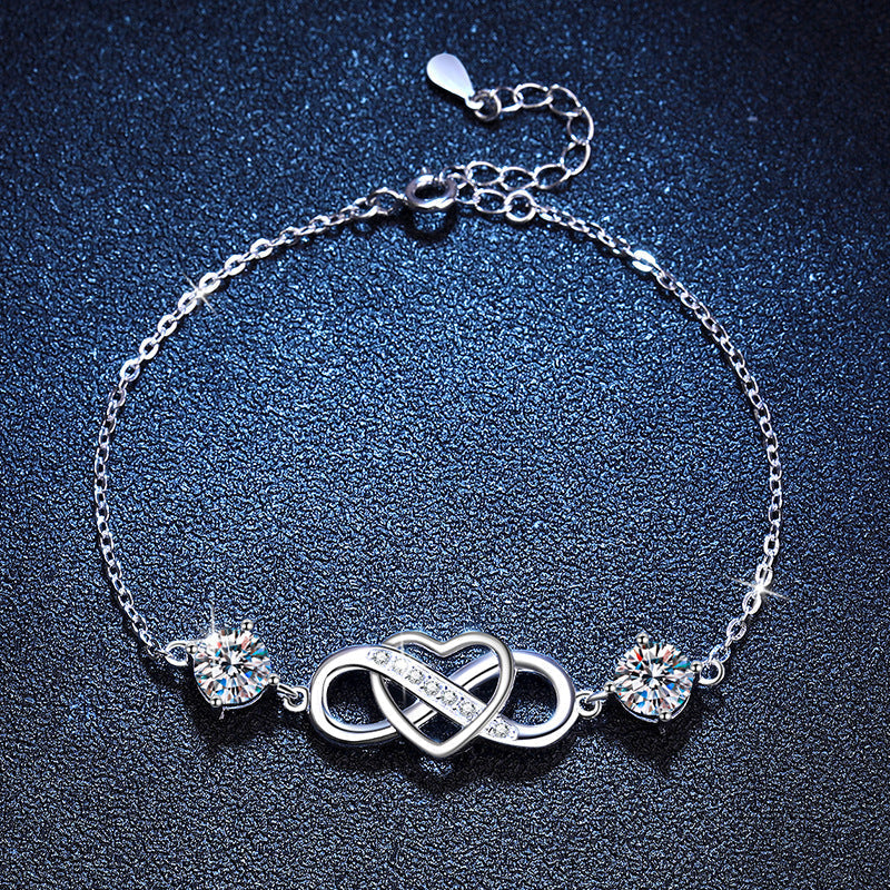 [Elowen]DOUBLE-STONE "LOVE LINK" MOISSANITE BRACELET