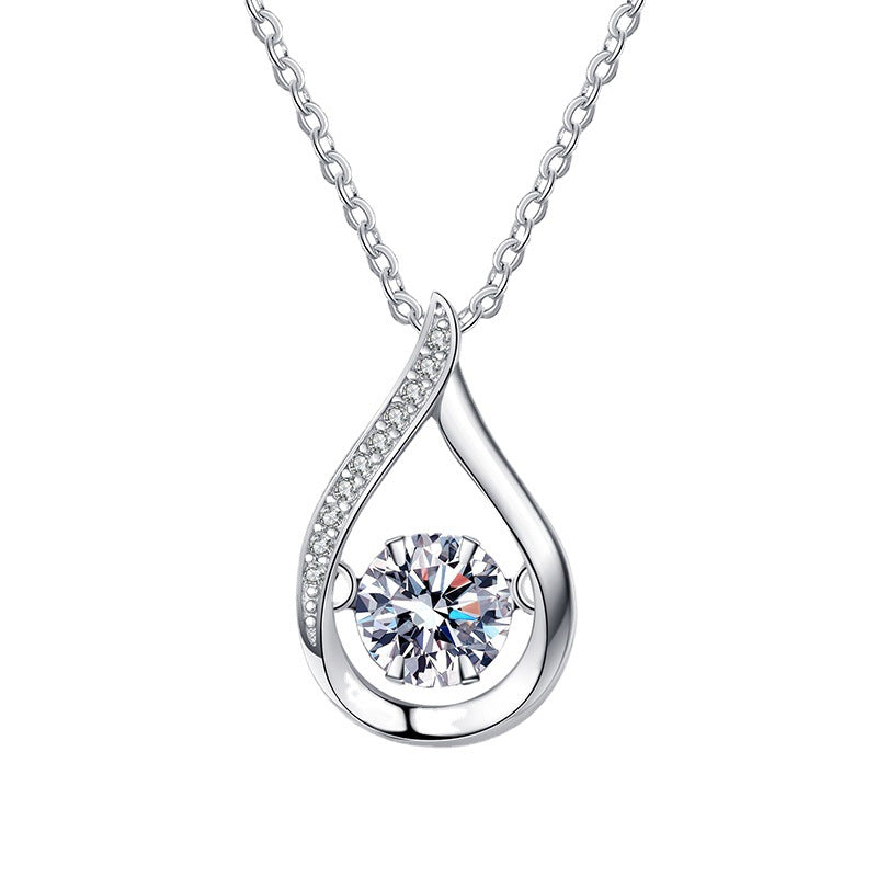 [Elowen]DANCING WATER DROP MOISSANITE-HALSKETTE