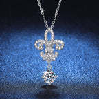 [Elowen]ROYAL FLEUR-DE-LIS MOISSANITE PENDANT NECKLACE