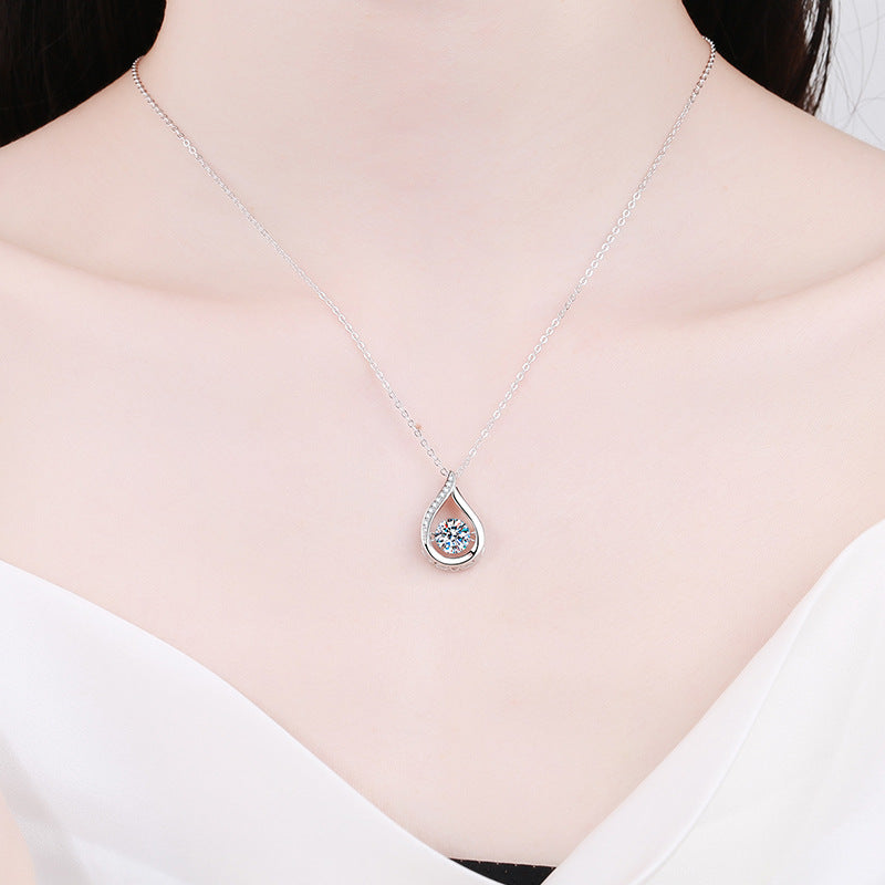 [Elowen]DANCING WATER DROP MOISSANITE-HALSKETTE