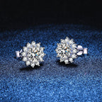 [Elowen]BLOOMING SUNFLOWER MOISSANITE STUD EARRINGS