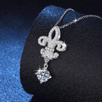 [Elowen]ROYAL FLEUR-DE-LIS MOISSANITE PENDANT NECKLACE