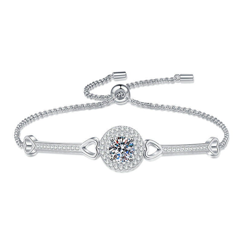 [Elowen]INTERLOCKING HEART & CIRCLE MOISSANITE BRACELET