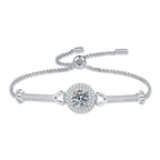 [Elowen]INTERLOCKING HEART & CIRCLE MOISSANITE BRACELET
