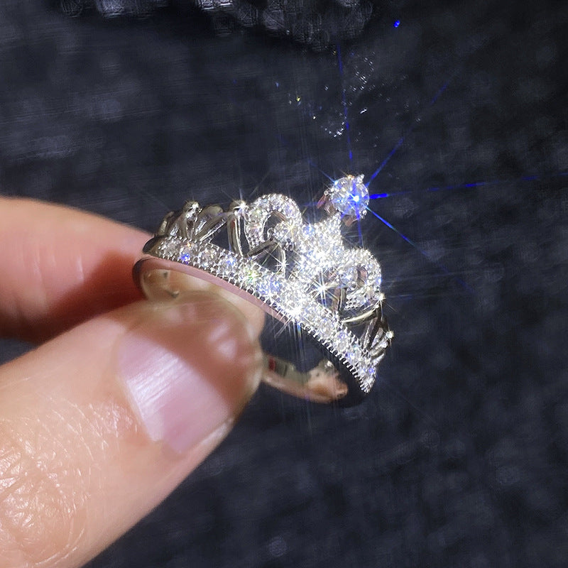 [Elowen]DREAMY CROWN MOISSANITE RING - 1.2CT ELEGANT PRINCESS STYLE