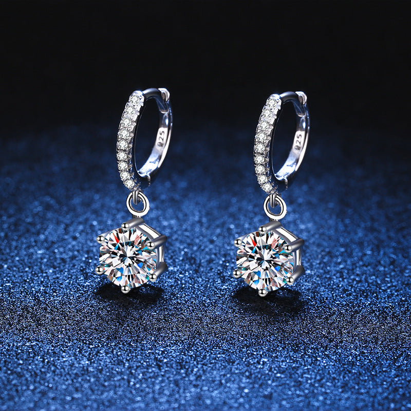 [Elowen]CLASSIC 6-PRONG MOISSANITE DROP EARRINGS