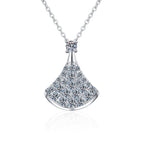 [Elowen]ELEGANTE FÄCHERFÖRMIGE MOISSANIT-ANHÄNGERKETTE