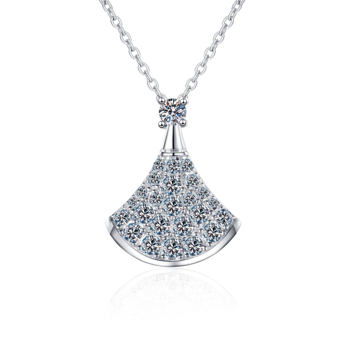 [Elowen]ELEGANTE FÄCHERFÖRMIGE MOISSANIT-ANHÄNGERKETTE