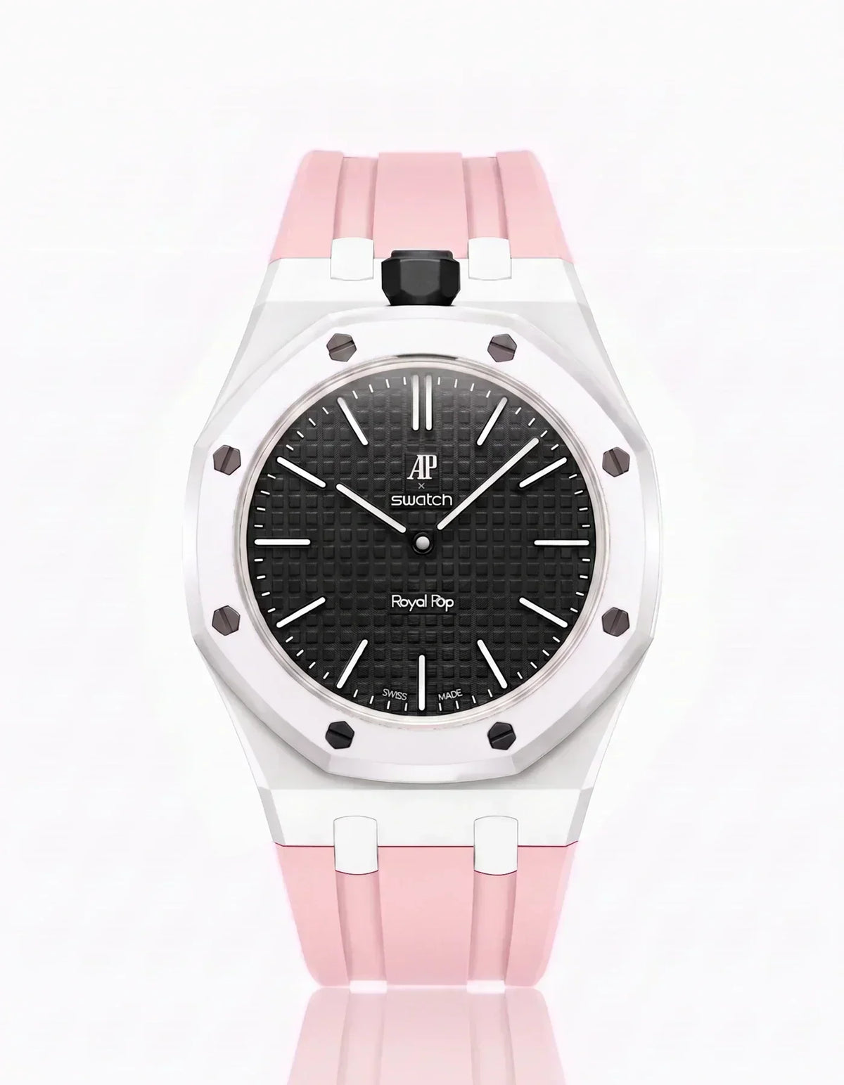 Silicone Strap & Case Royal Pop Ocho Negro(Customize  Colors)