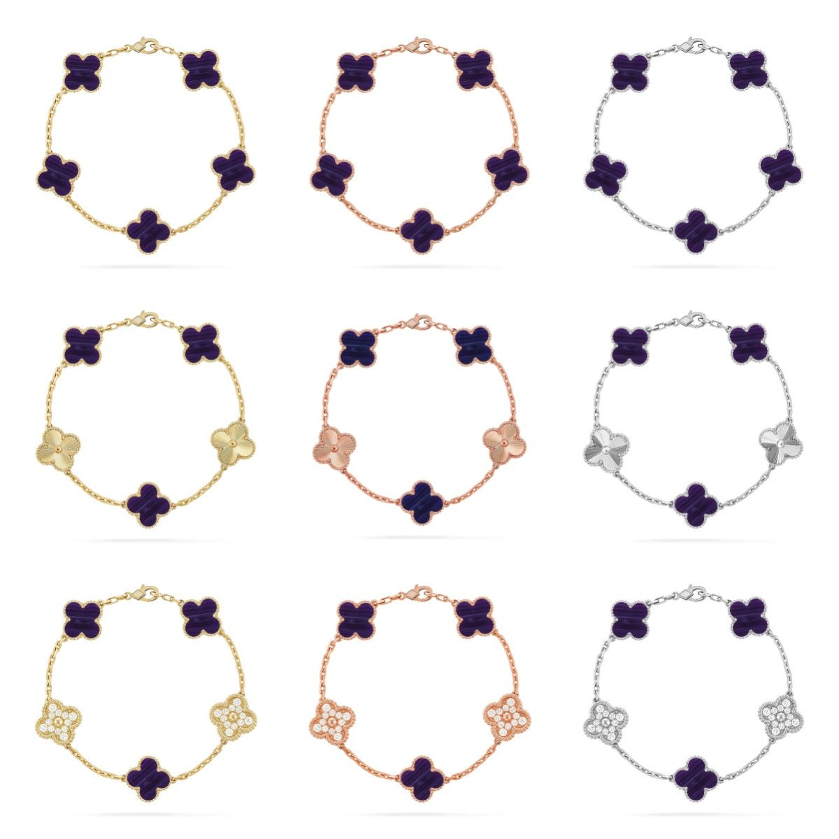 [Elowen Jewels]CLOVER 5 MOTIF LAPIS LAZULI BRACELET COLLECTION