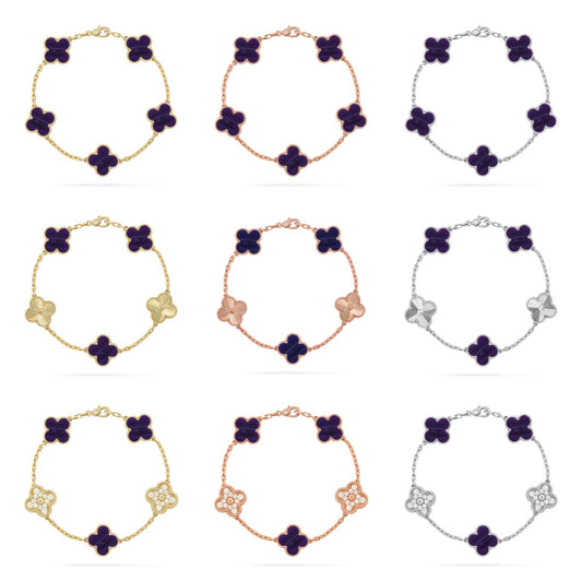 [Elowen Jewels]CLOVER 5 MOTIF LAPIS LAZULI BRACELET COLLECTION