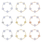 [Elowen jewels ] KOLLEKTION: CLOVER 5-MOTIV ARMBAND AUS LILA CHALCEDON