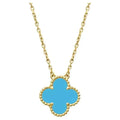 [Elowen jewels ]CLOVER 15MM VINTAGE TURQUOISE NECKLACE