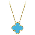 [Elowen jewels ]CLOVER 15MM VINTAGE TURQUOISE NECKLACE