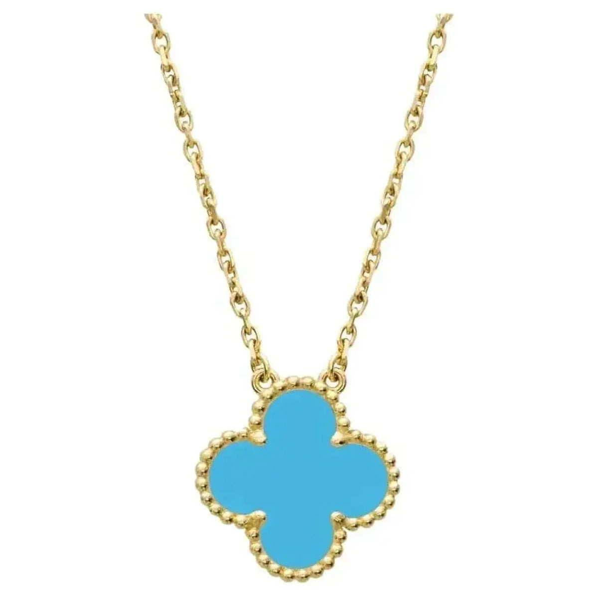[Elowen jewels ]CLOVER 15MM VINTAGE TURQUOISE NECKLACE