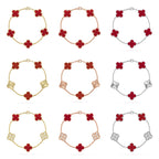 [Elowen jewels ] CLOVER 5 MOTIF RED CORNELIAN BRACELET COLLECTION