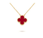 [Elowen jewels ]CLOVER 15MM KARNELIAN EINZELBLUMEN-HALSKETTE