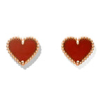 [Elowen jewels ]HEART CARNELIAN STUD EARRINGS