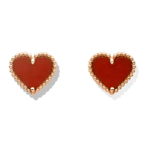 [Elowen jewels ]HEART CARNELIAN STUD EARRINGS