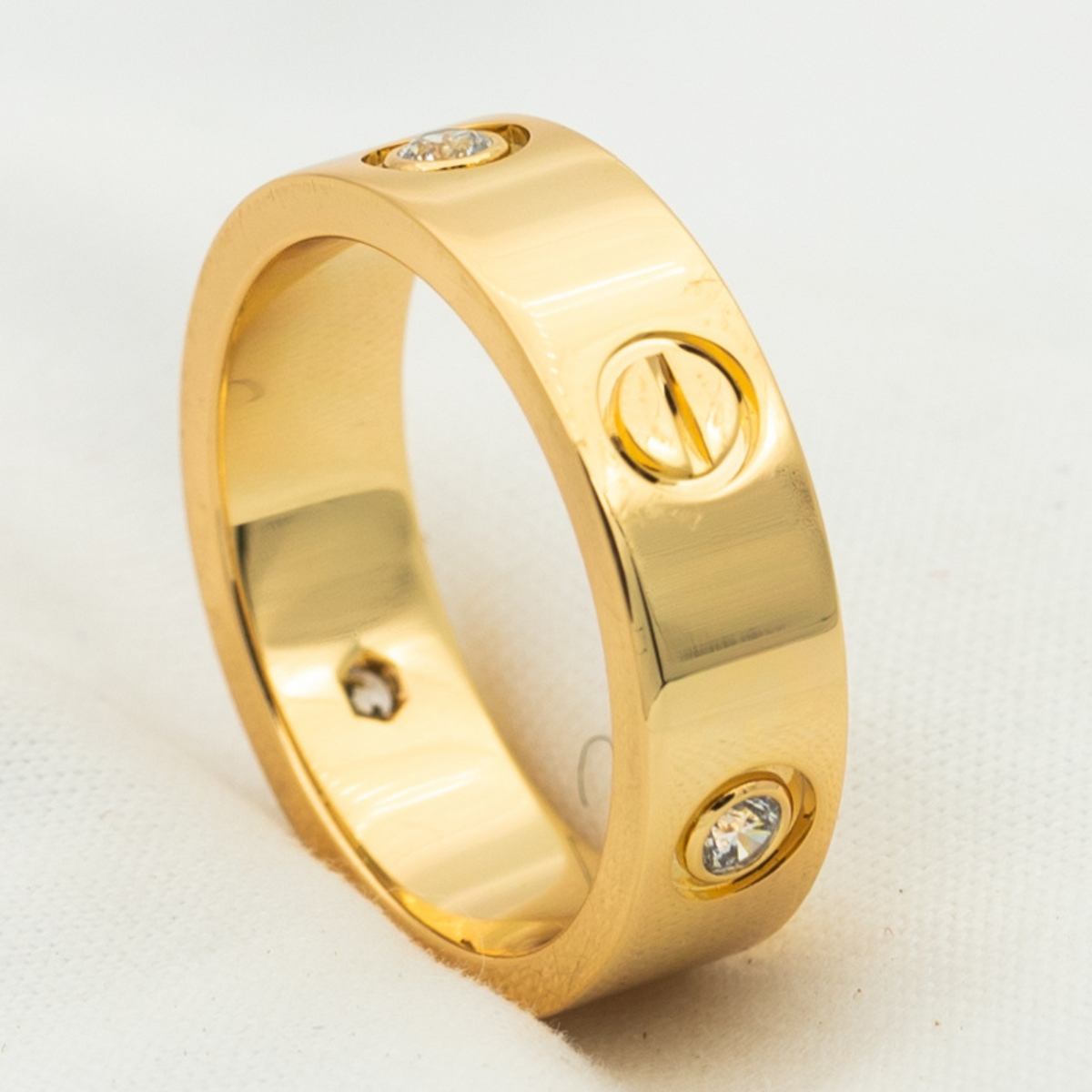 [Elowen jewels ]LOVE RING 5.5MM 3 DIAMONDS PINK GOLD