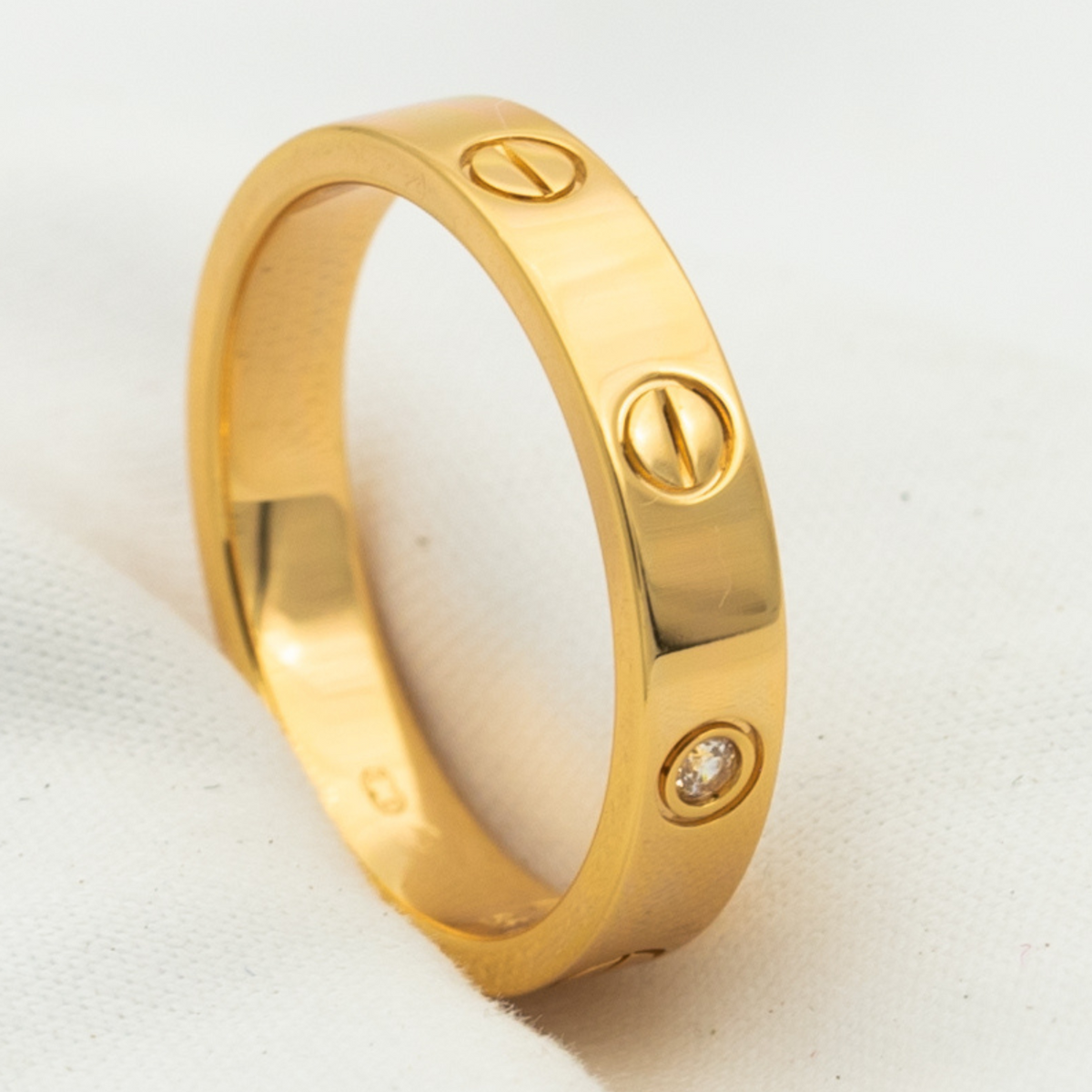 [Elowen jewels ]LOVE RING 4MM 1 DIAMOND PINK GOLD