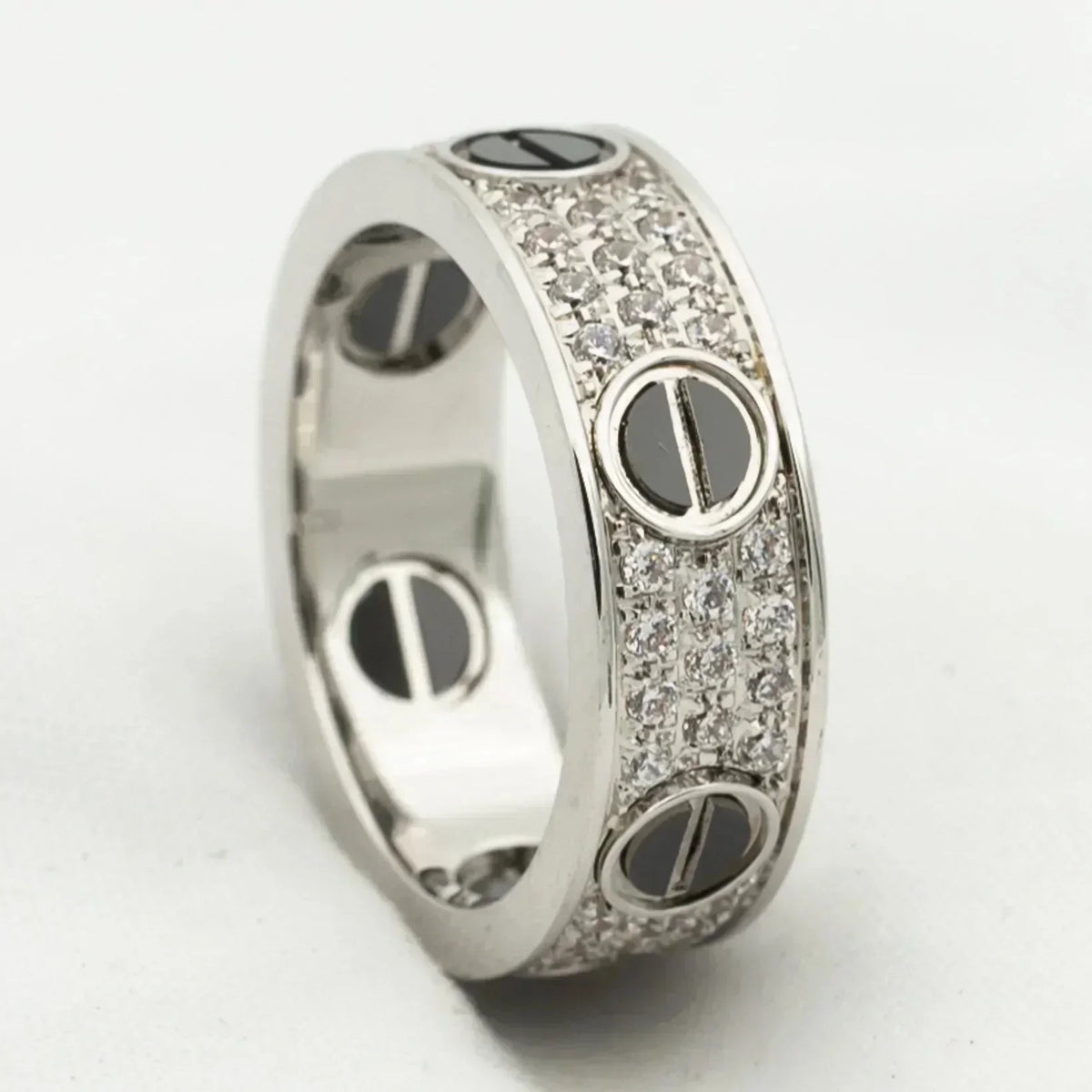 [Elowen jewels ]LOVE RING 5.5MM DIAMONDS PAVED CERAMIC