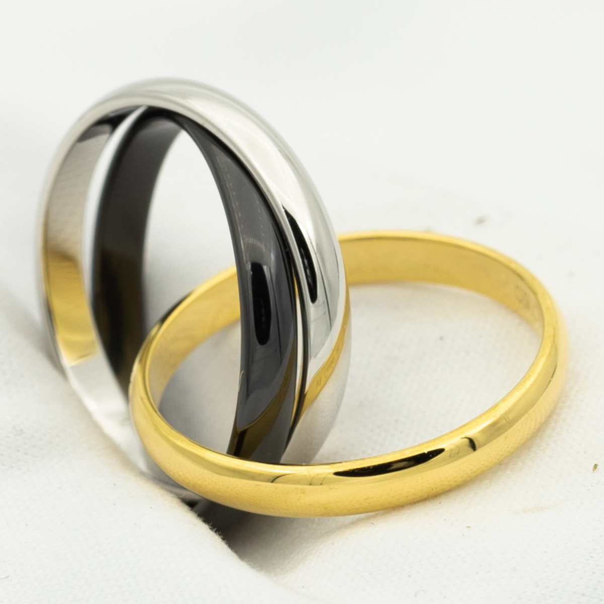 [Elowen jewels ]TRINITY-RING SCHWARZ GOLD SILBER