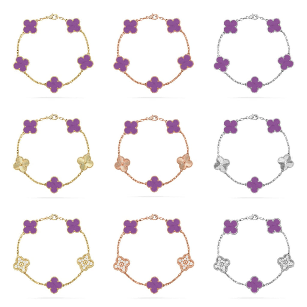 [Elowen jewels ] CLOVER 5 MOTIF VIOLET BRACELET COLLECTION