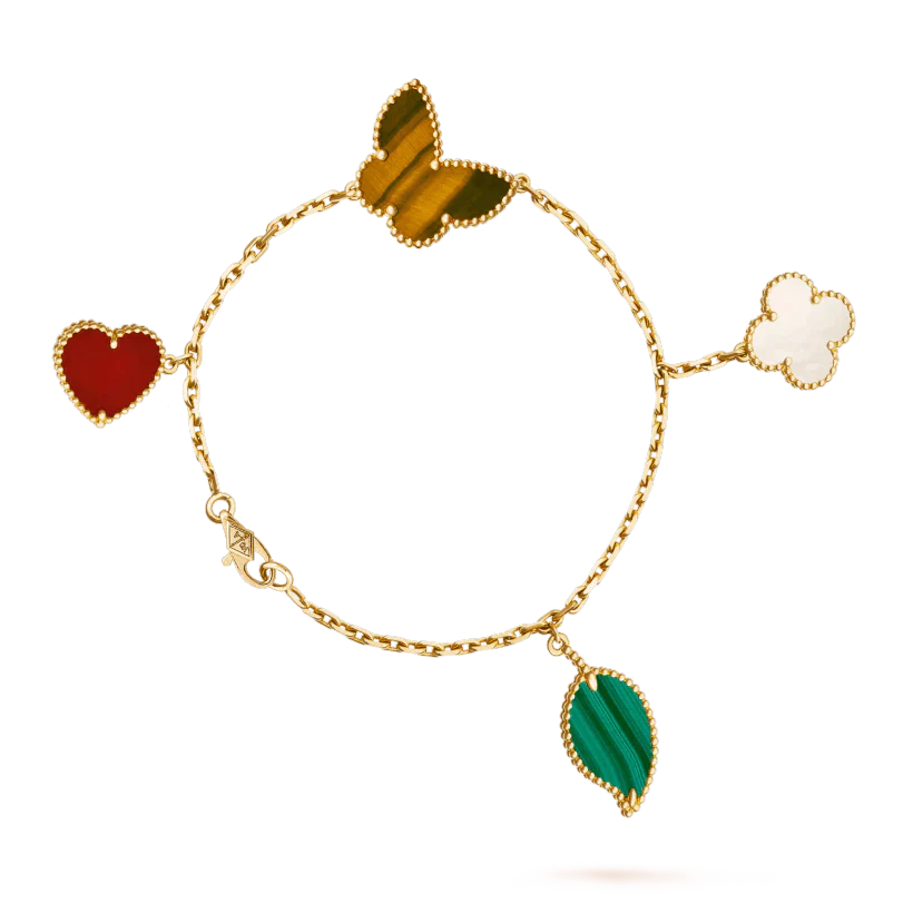 [Elowen jewels ]ラッキースプリング 5モチーフ ゴールドブレスレット