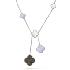 [Elowen jewels] KLEEBATT MOP CHALCEDON HALSKETTE SILBER 6 MOTIVE