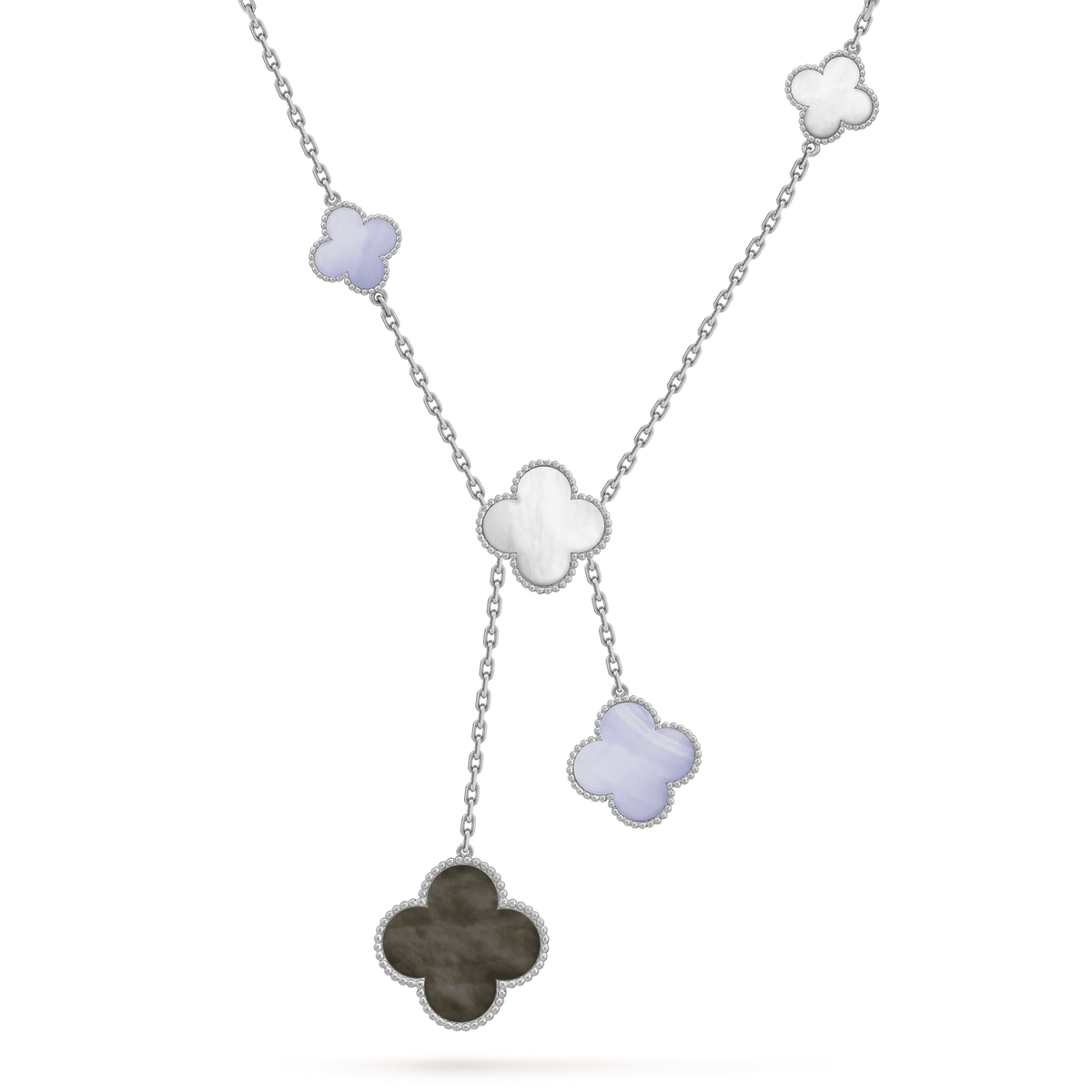 [Elowen jewels] KLEEBATT MOP CHALCEDON HALSKETTE SILBER 6 MOTIVE