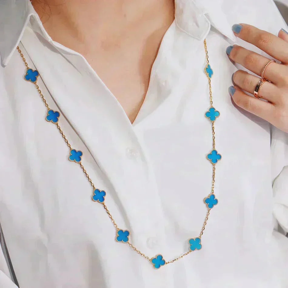 [Elowen jewels ]CLOVER 20モチーフ ブルーアゲート ゴールド